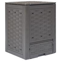 Compostbak 300 L 60x60x83 cm kunststof rattan bruin Compostbak 300 L 60x60x83 cm kunststof rattan bruin