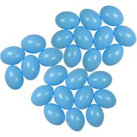 25x Lichtblauwe kunststof eieren decoratie 6 cm hobby