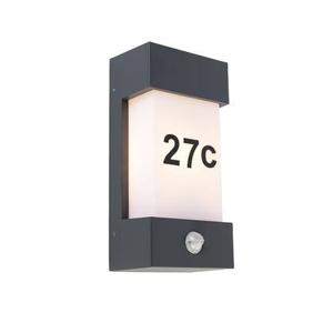 QAZQA Buiten wandlamp donkergrijs IP44 bewegingssensor - Tide