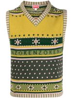 Kenzo débardeur en maille intarsia - Vert - thumbnail