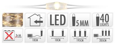10 stuks! Zilverdraad 40led ww bo - Nampook