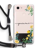 Gele bloemen: Pixel 3 XL Transparant Hoesje met koord
