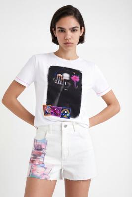 Denimshort met patch - WHITE - 38 Denimshort met patch - WHITE - 38