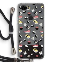 Sushi time: Pixel 3a Transparant Hoesje met koord