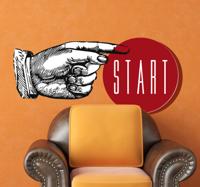 Startknop Muursticker