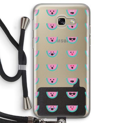Smiley watermeloenprint: Samsung Galaxy A5 (2017) Transparant Hoesje met koord
