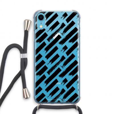 Zwarte vegen: iPhone XR Transparant Hoesje met koord
