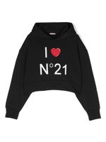 Nº21 Kids hoodie en coton à logo imprimé - Noir